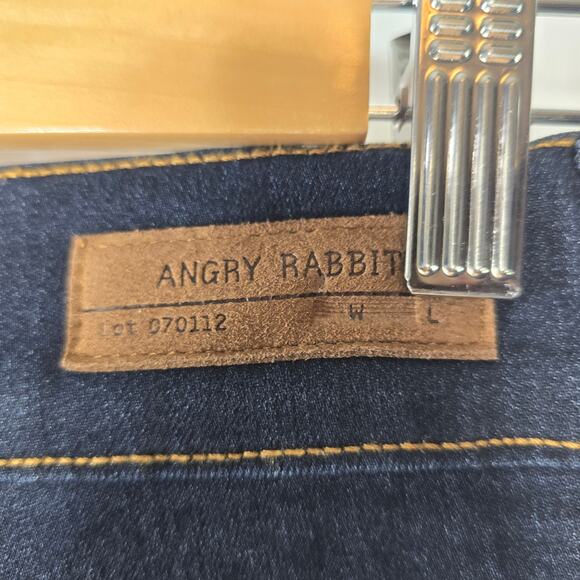 Angry Rabbit Dark Wash High-Waist Blue Denim Jean Shorts Size 30 - Picture 6 of 7